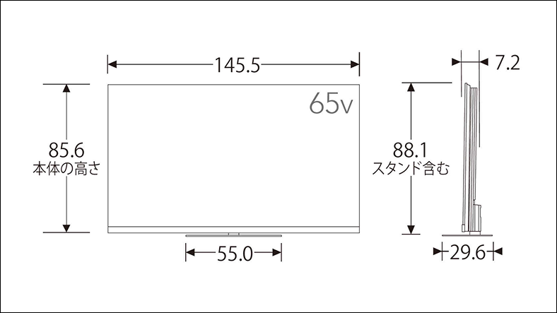 正面図_側面図_レグザ